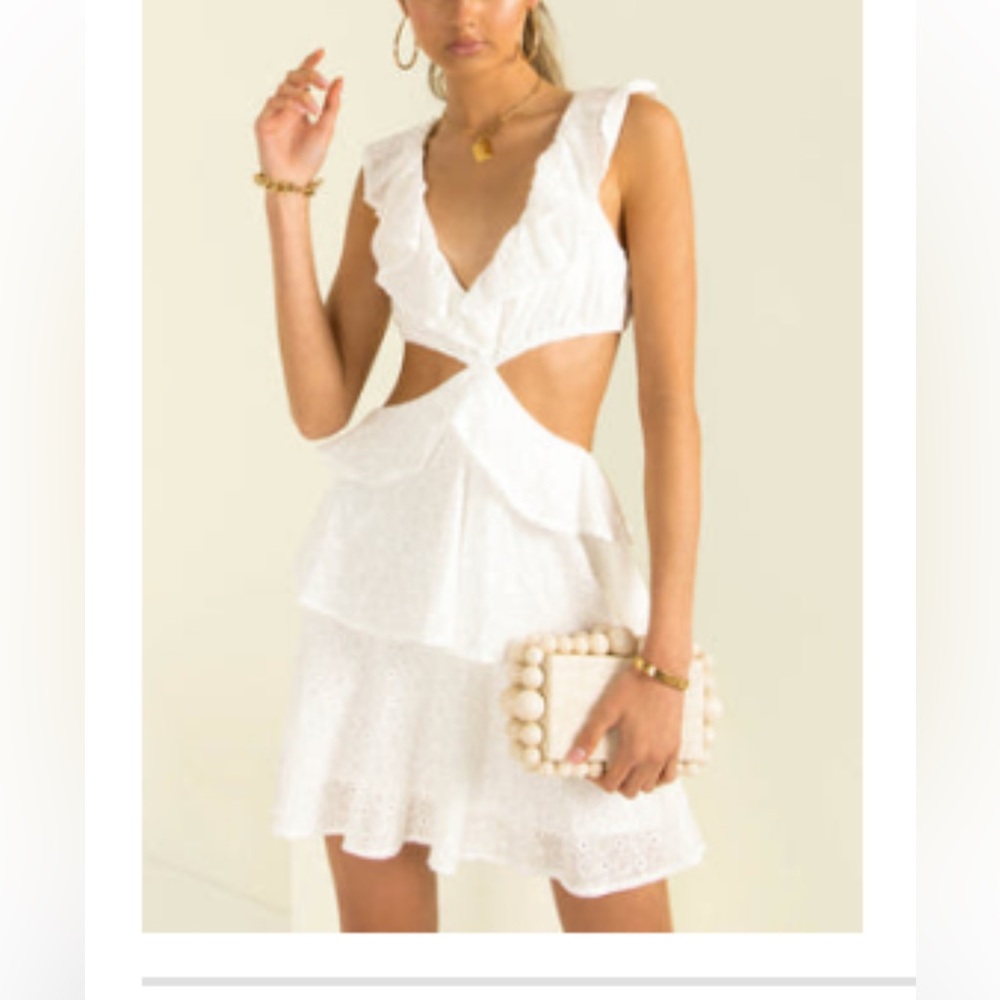 Elegant White Cutout Dress